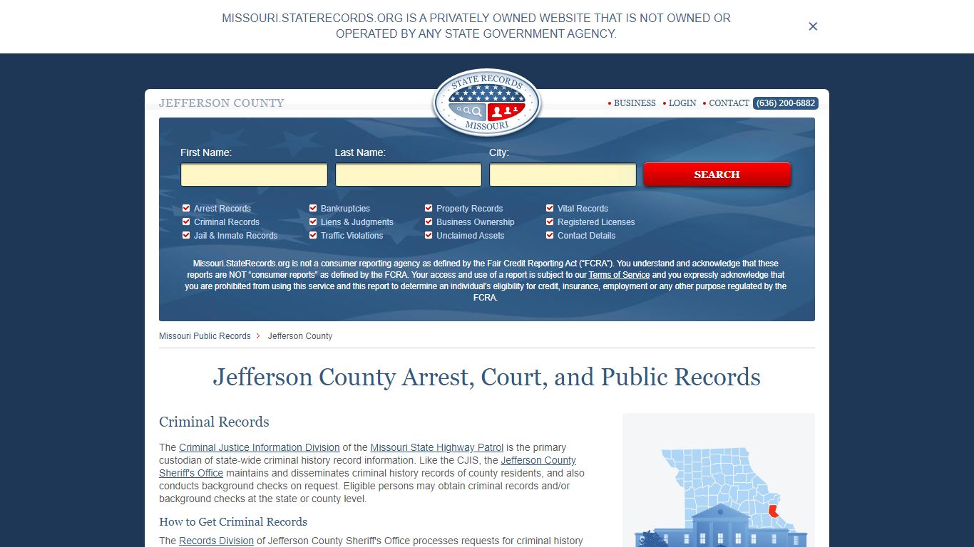 Jefferson County Arrest, Court, and Public Records