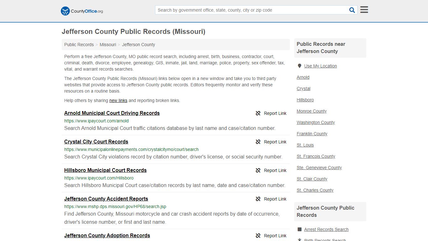Public Records - Jefferson County, MO (Business, Criminal ...