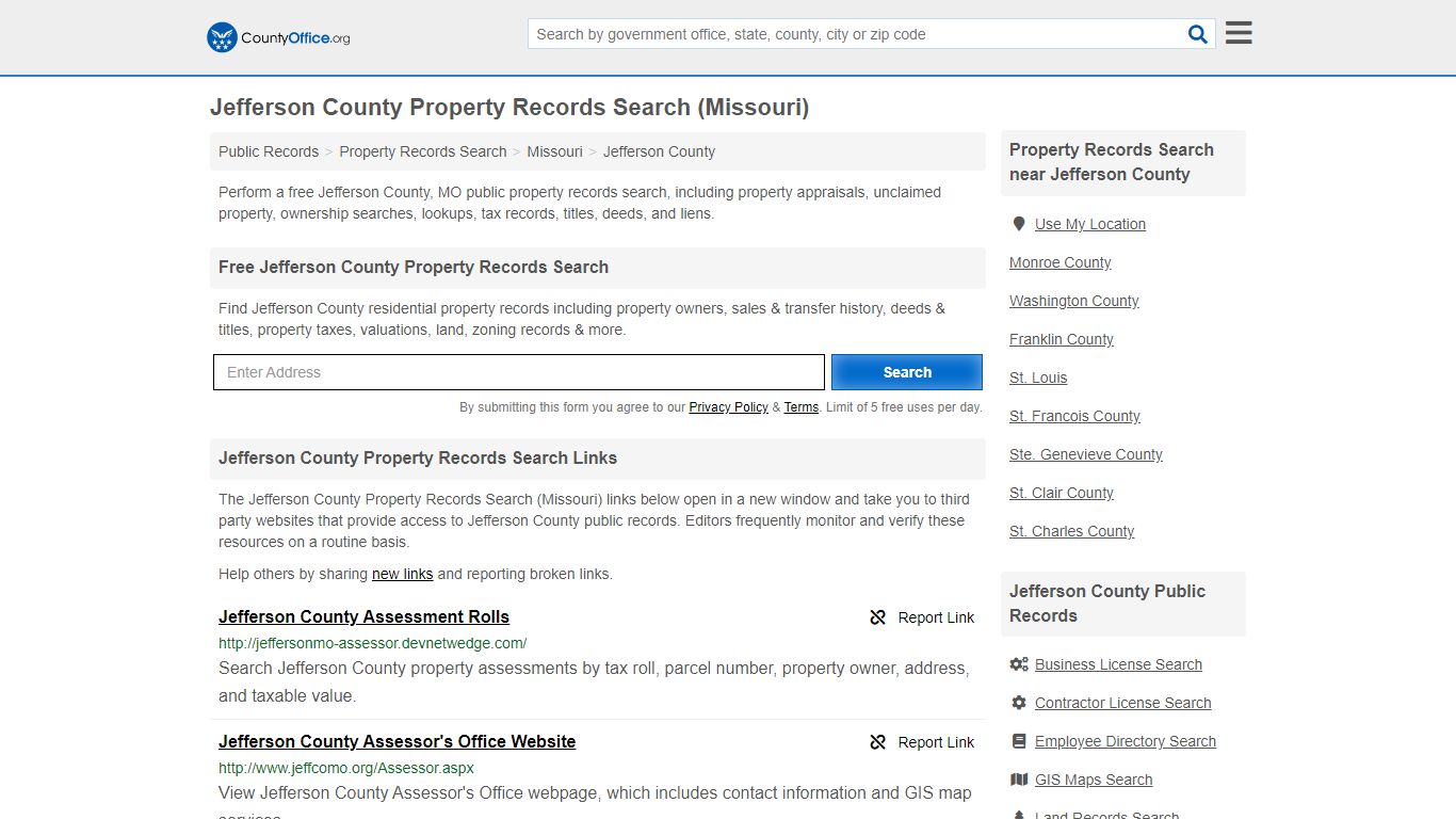 Property Records Search - Jefferson County, MO ...